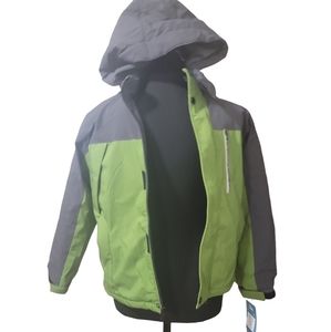 Zshow 10-12 warm winter boys jacket fleece lined green gray